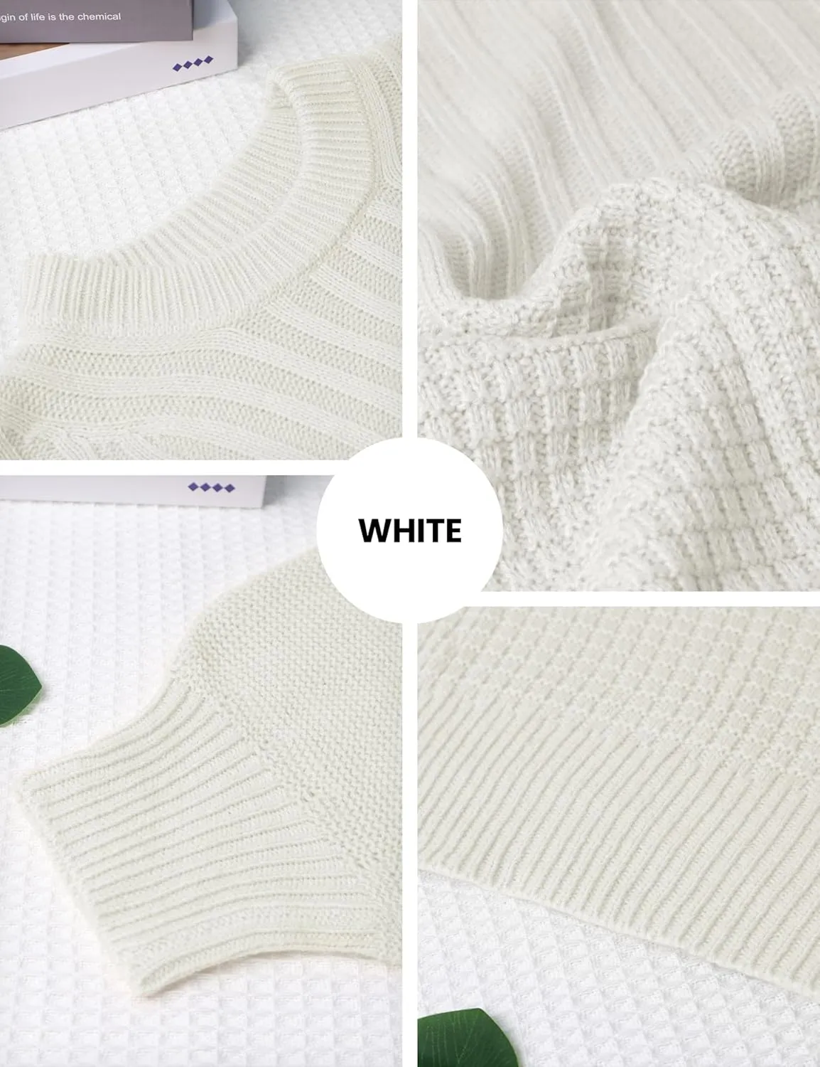 2 Piece Sweater Set for Women Fall Casual Cable Knit Crew Neck Pullover Long Sleeve Top and Short Set Knitwear
