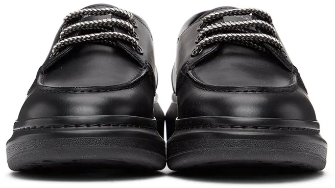 Alexander McQueen Black Leather Boat Shoes