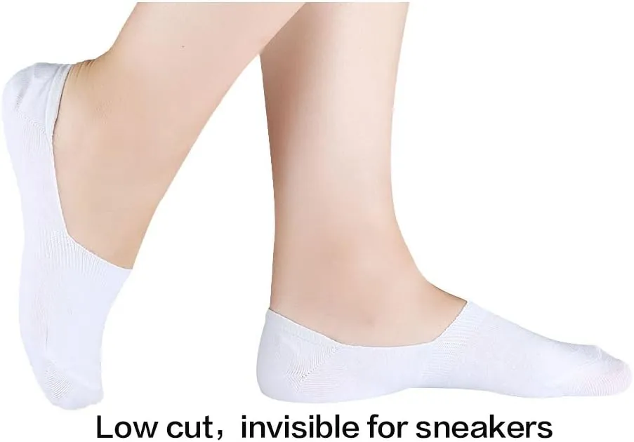 Allegra K Women Non-Slip No Show Socks Invisible Athletic Cotton Low Cut 6 Pairs