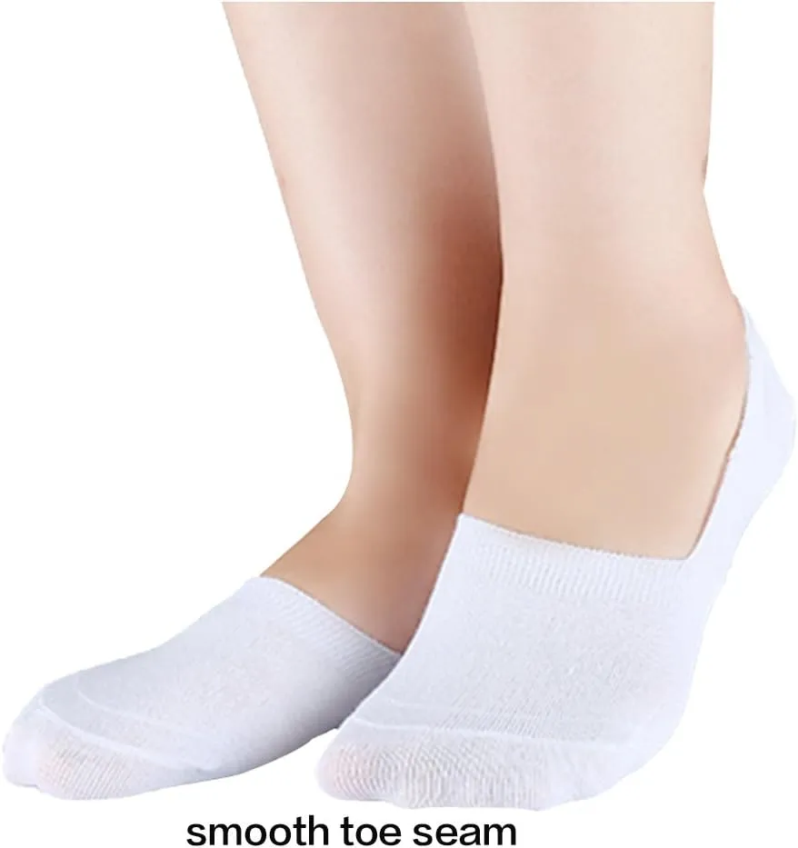 Allegra K Women Non-Slip No Show Socks Invisible Athletic Cotton Low Cut 6 Pairs