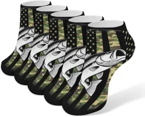 Ankle Socks for Women Men, 5 Pair Novelty Crew Socks Soft Breathable Low Cut Sock