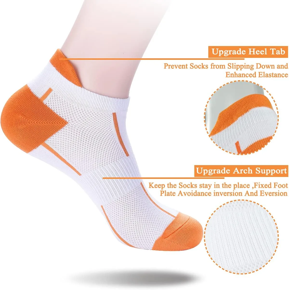 ATBITER Ankle Socks Womens and Men Thin Athletic Running Low Cut No Show Socks With Heel Tab 6-10 Pairs