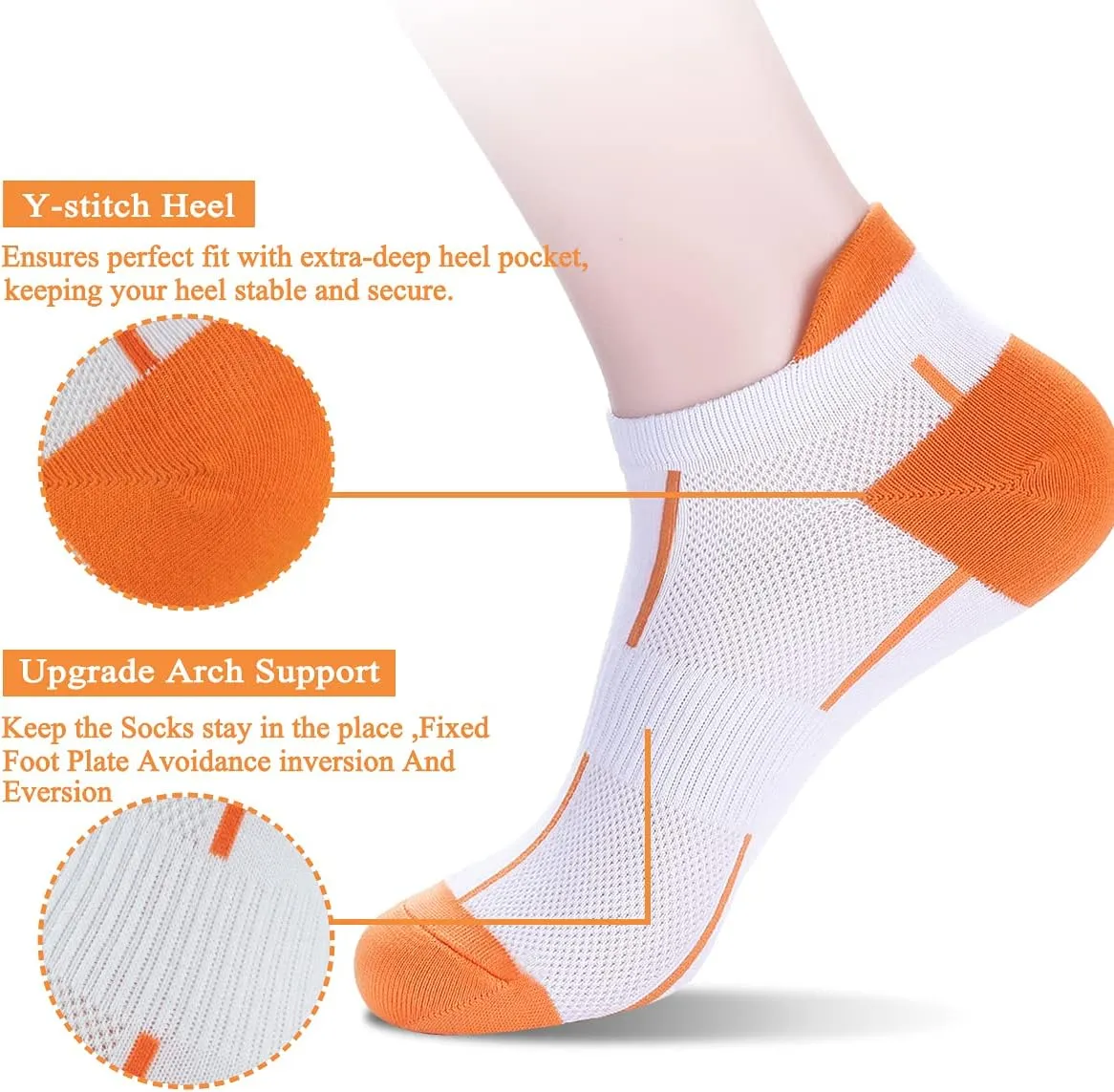 ATBITER Ankle Socks Womens and Men Thin Athletic Running Low Cut No Show Socks With Heel Tab 6-10 Pairs
