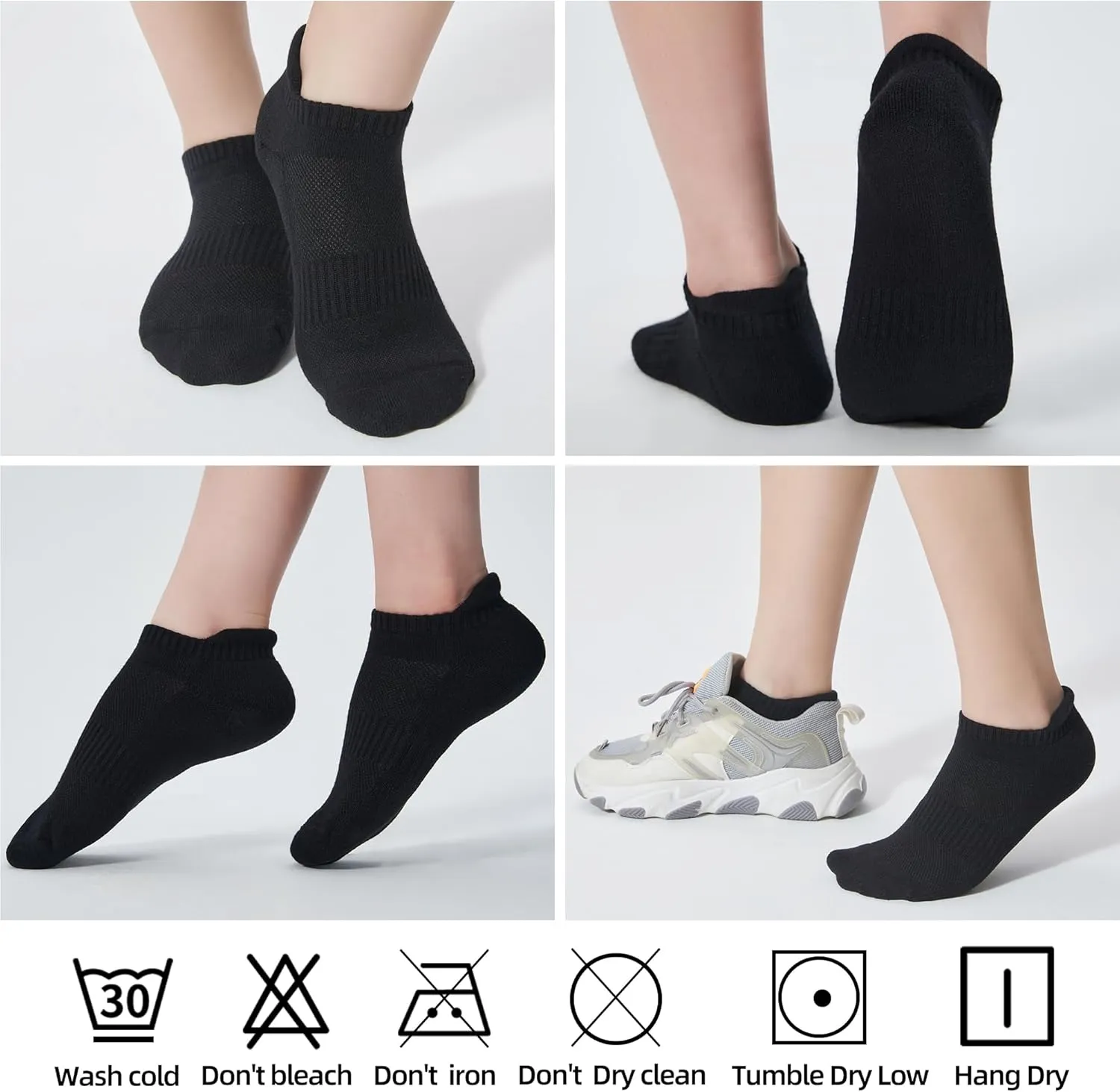 ATBITER Womens Ankle Socks 6 Pairs Cushioned Running Athletic No Show Socks With Tab