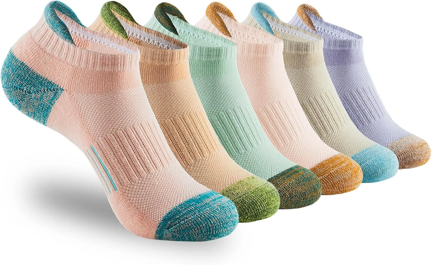 ATBITER Womens Ankle Socks 6 Pairs Cushioned Running Athletic No Show Socks With Tab