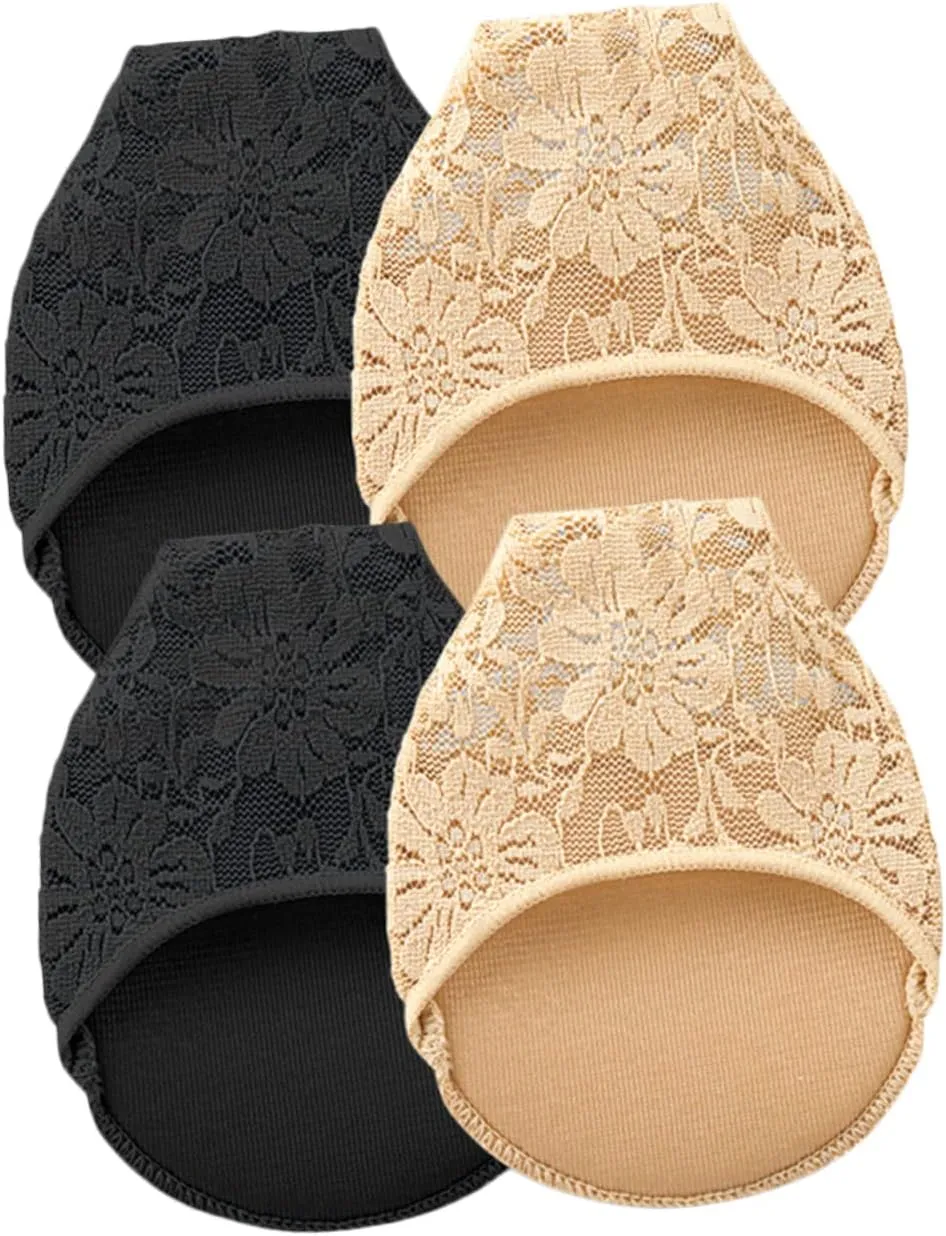 BESPORTBLE Invisible Socks for High Heels 2 Pairs Toe Spacer Socks No Show for Women Breathable Anti-skid Palm