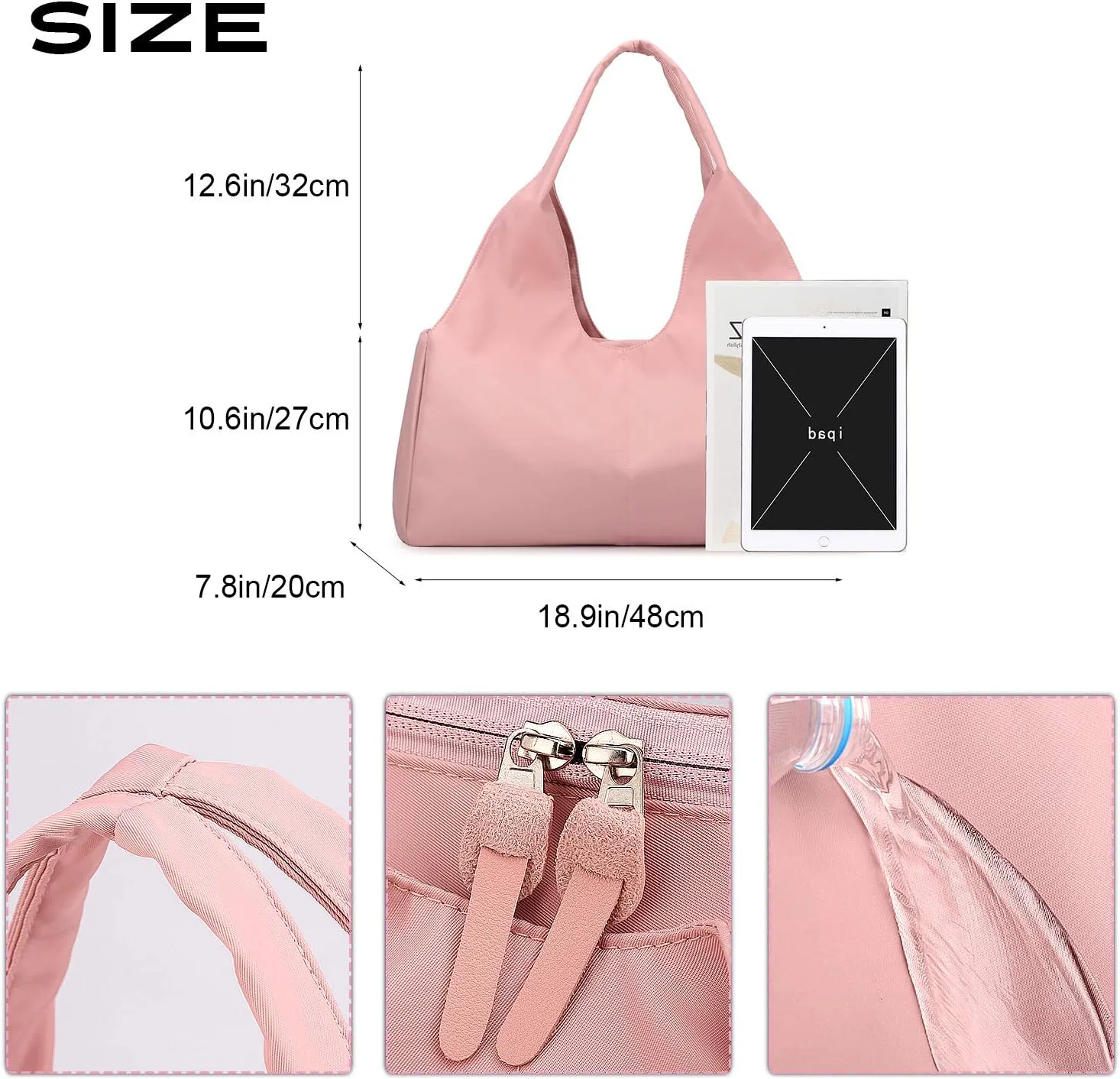 BlesMaller Sports Bag Travel Bag with Shoe Compartment & Wet Compartment Waterproof Shoulder Bag Women's Shopping Girls Hand Luggage Beach Yoga Leisure Sauna Gym Bag