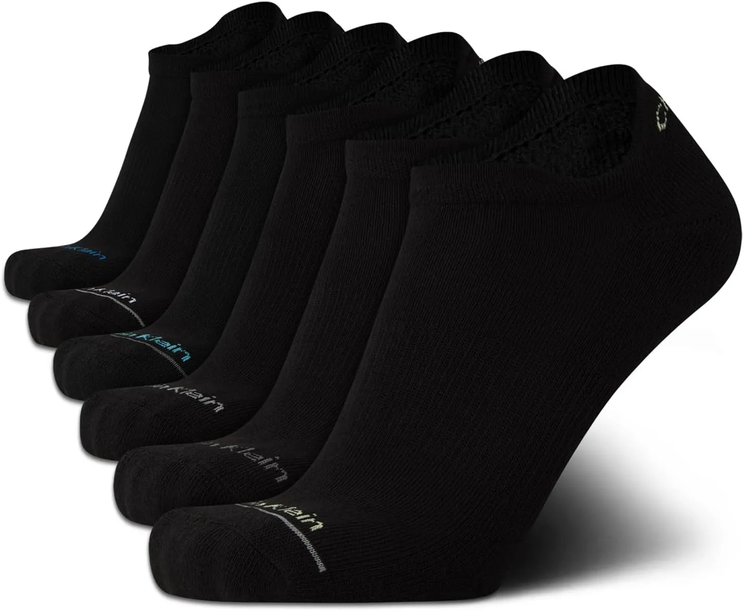 Calvin Klein Men's No Show Tab Socks - 6 Pack Performance Cushion Low Cut Socks for Sneakers Loafers Boat Shoes (Size: 7-12)