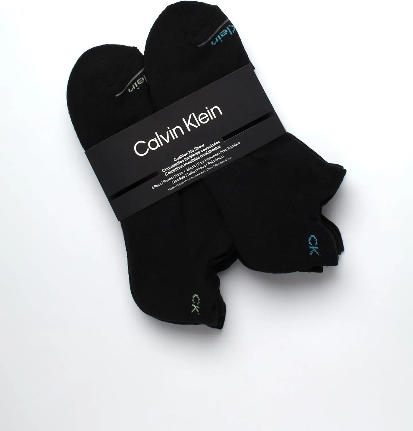 Calvin Klein Men's No Show Tab Socks - 6 Pack Performance Cushion Low Cut Socks for Sneakers Loafers Boat Shoes (Size: 7-12)