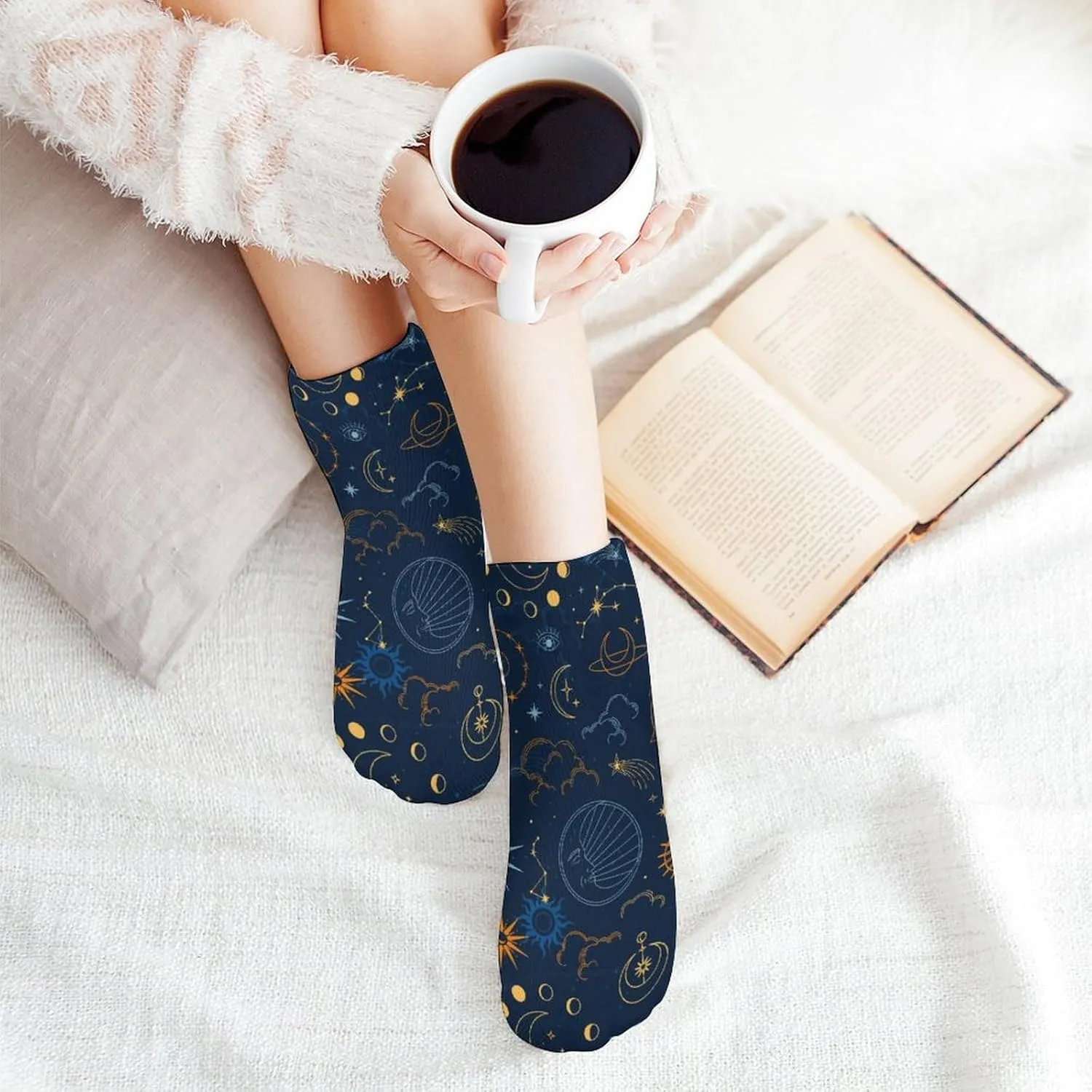 Casual Ankle Socks for Women Men, 5 Pair Funny No-Show Liner Socks Lightweight Breathable Crew Socks Novelty Gifts