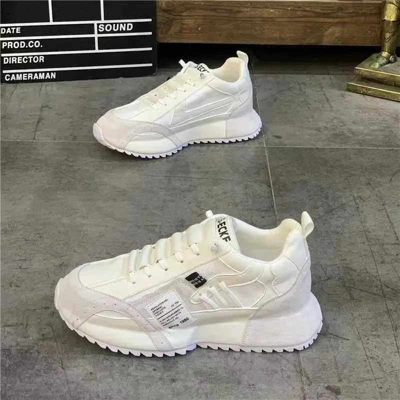 Chunky Sneakers Men Running Shoes Casual Breathable Leather Mesh