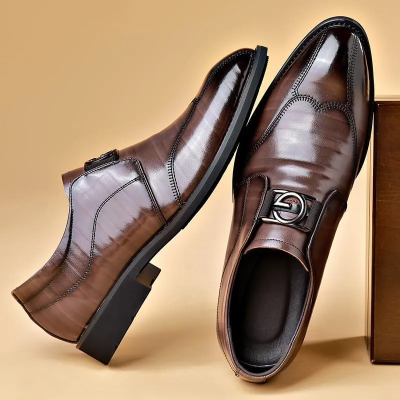 Classic Men's Dress Shoes Men Genuine Leather Low Oxford Platform Casual Business Tuxedo Shoes for Men
