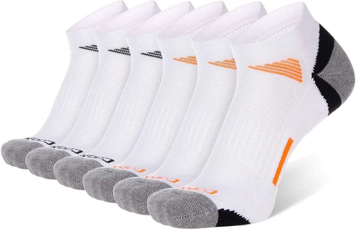 COOVAN Mens Ankle Athletic Socks Low Cut Cushioned Breathable Running Sports Socks 6 Pack