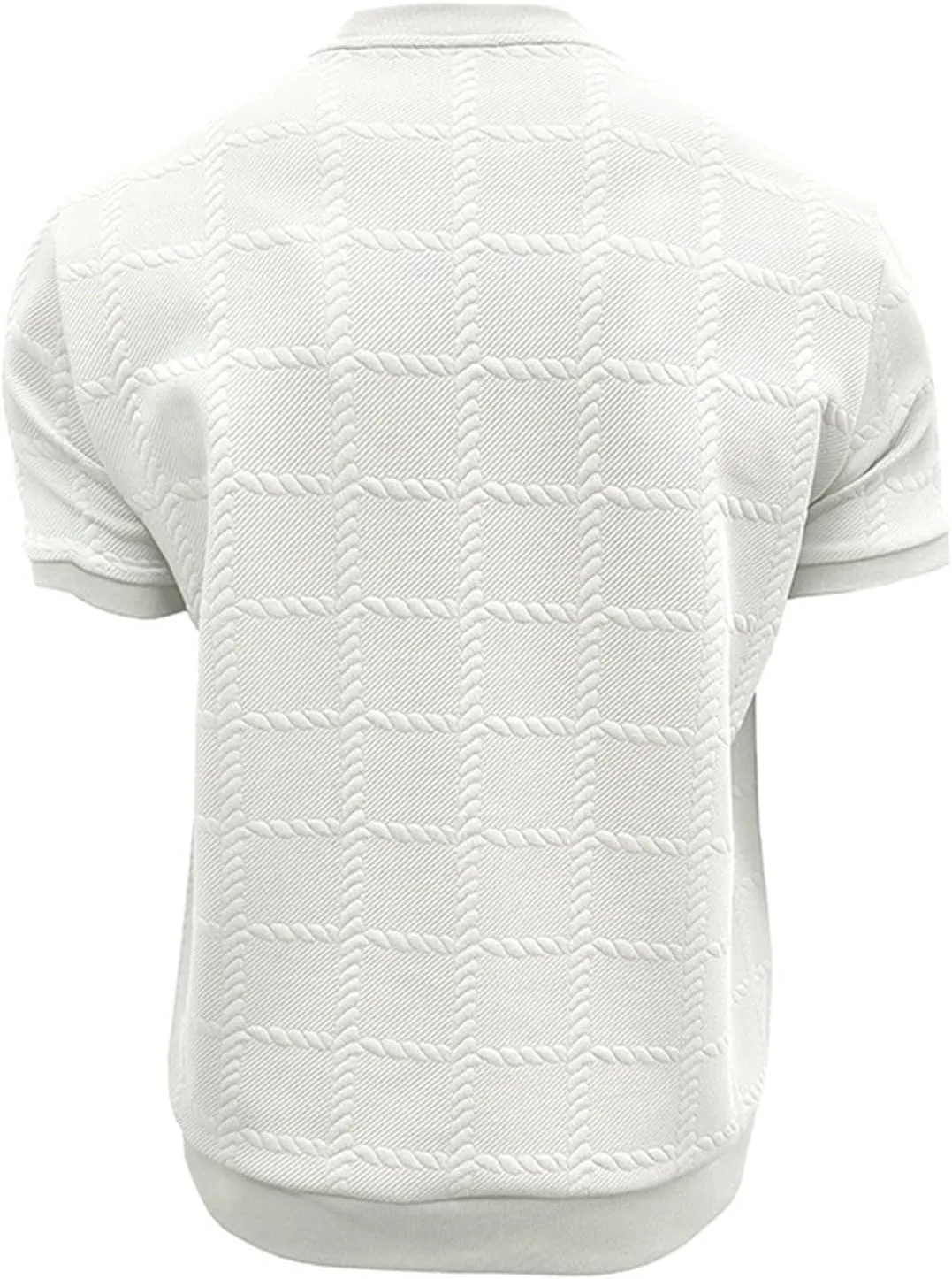 Cotton Linen Shirts for Men Casual Round Neck Short Sleeve T-Shirts Solid Loose Pullover Top Jacquard Knit Tees