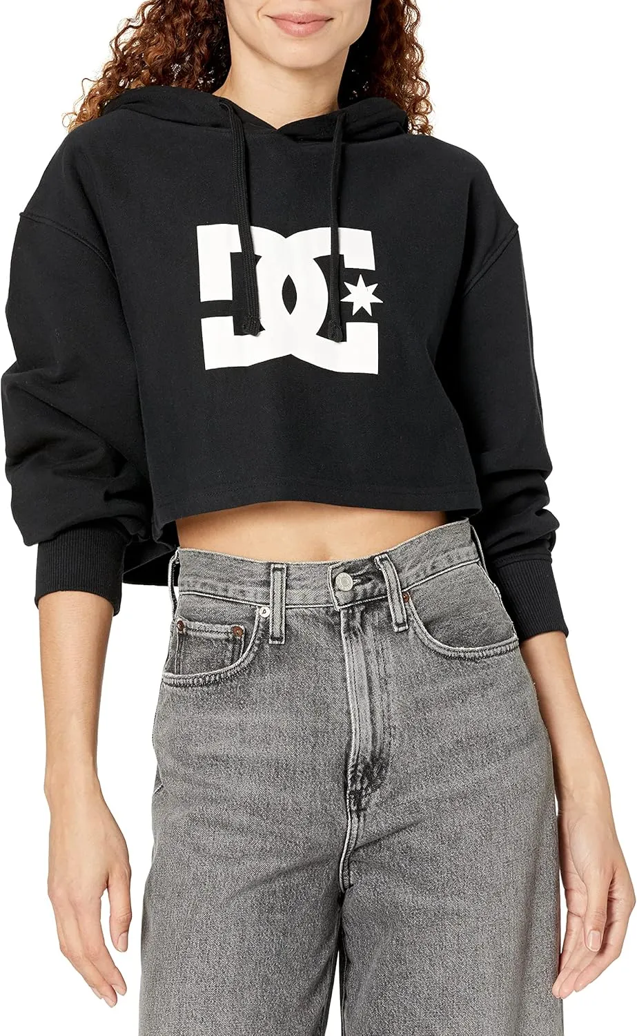 DC Women's Cropped Pullover Fleece Sweatshirt Hoodie
