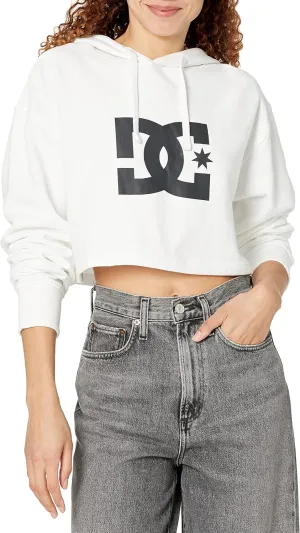 DC Women's Cropped Pullover Fleece Sweatshirt Hoodie