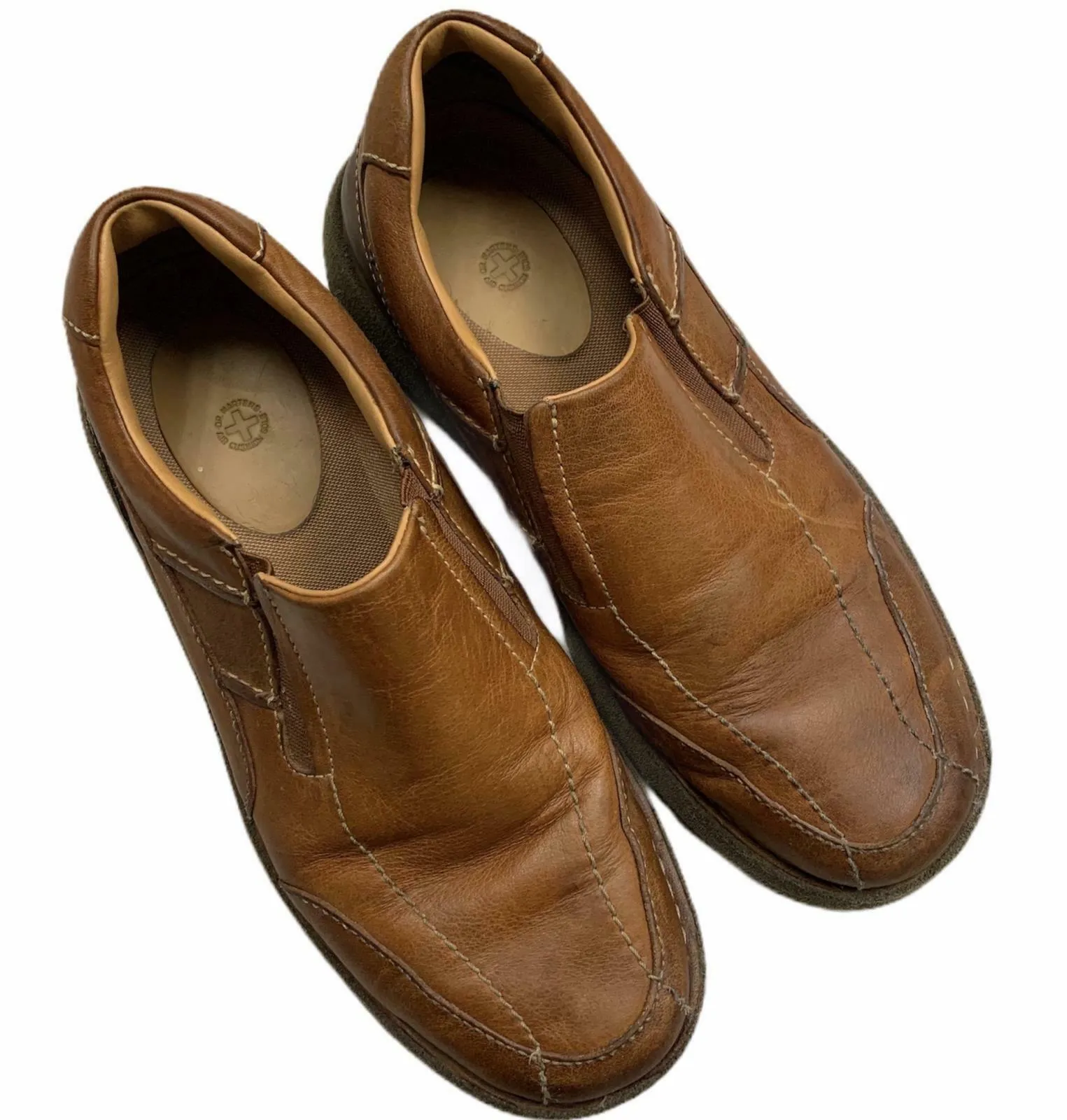 Doc Dr Martens 11443 Jonny Peanut Loafers Casual Slip On Brown Men's Shoes Sz 8