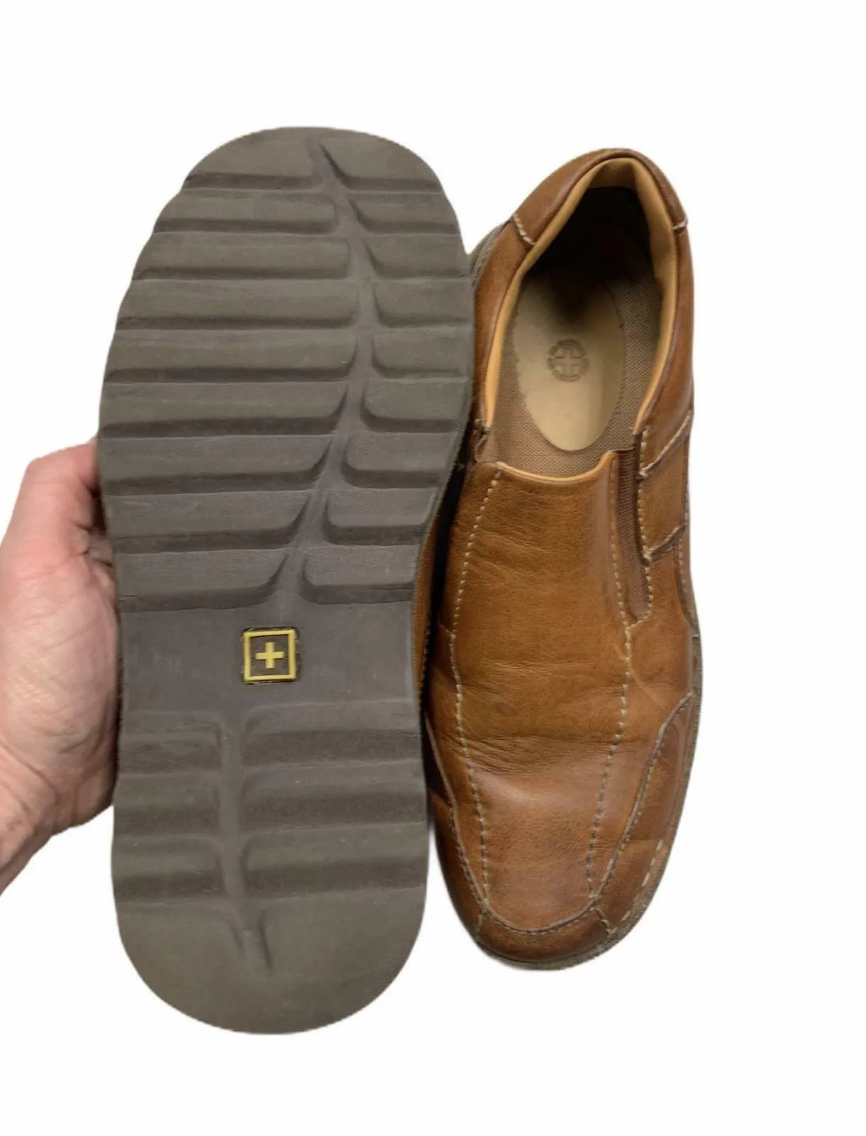 Doc Dr Martens 11443 Jonny Peanut Loafers Casual Slip On Brown Men's Shoes Sz 8