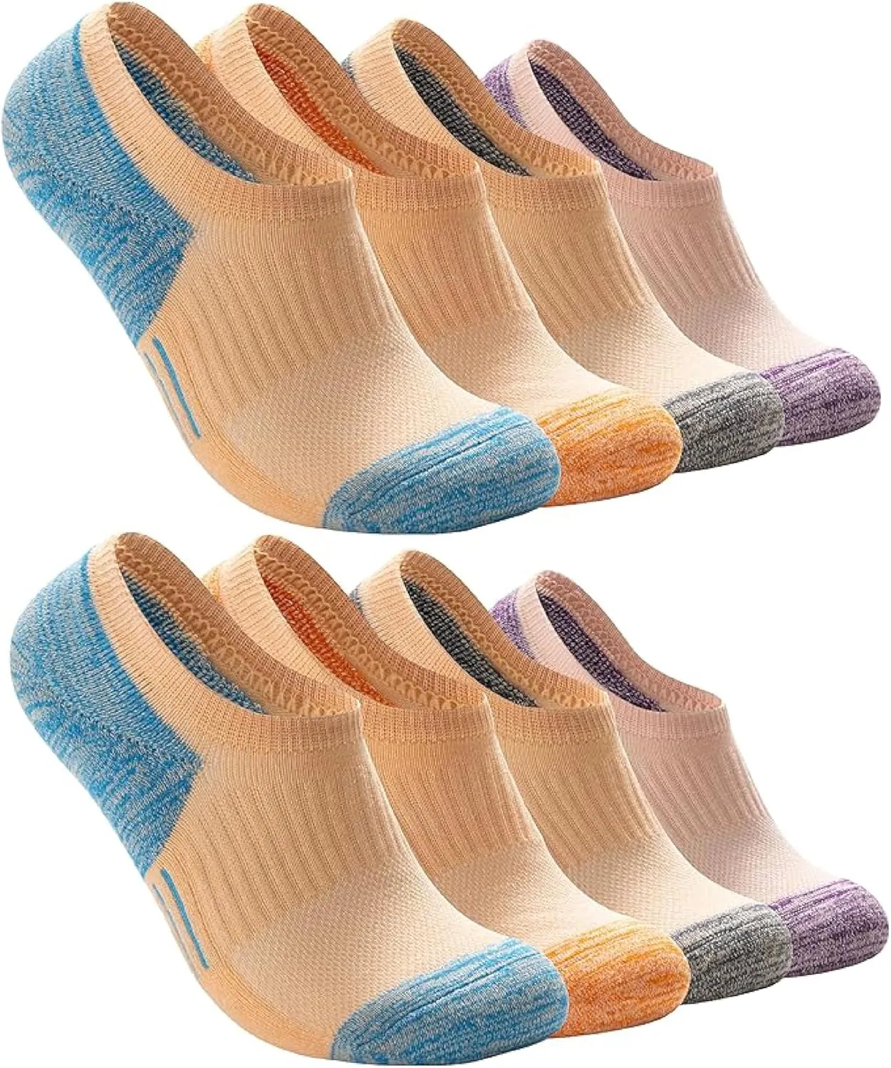 Eedor No Show Socks for Women & Men (Unisex) - Athletic Non Slip & Low Cut Invisible Socks - Soft & Stretchable Cotton Blend