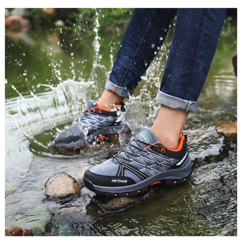 Fashion Outdoor Comfortable Wearable Shoes Low Top Lace-up Hiking Boots Sneakers Breathable Mesh Casual Shoes Plus Size 39-45