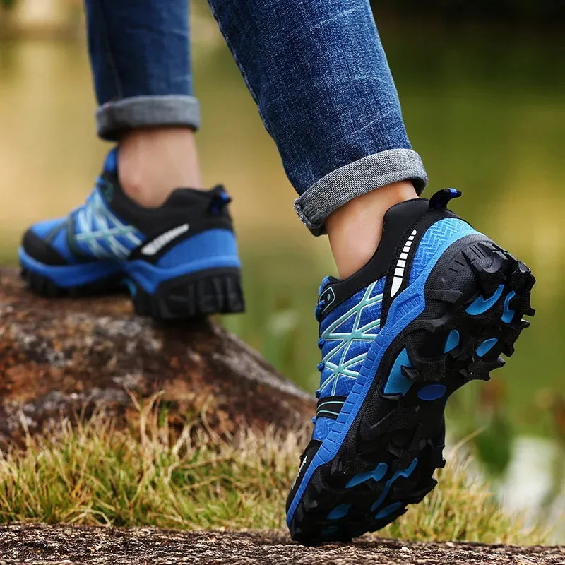 Fashion Outdoor Comfortable Wearable Shoes Low Top Lace-up Hiking Boots Sneakers Breathable Mesh Casual Shoes Plus Size 39-45
