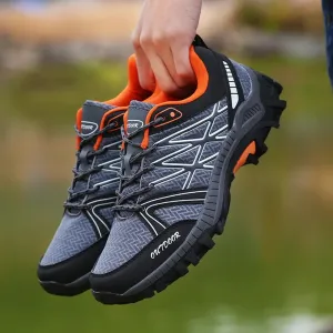 Fashion Outdoor Comfortable Wearable Shoes Low Top Lace-up Hiking Boots Sneakers Breathable Mesh Casual Shoes Plus Size 39-45