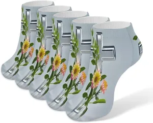 Flower Branches on The Cross 5 Pairs Ankle Socks Comfort Athletic Socks Low Cut Breathable Casual Sock for Unisex