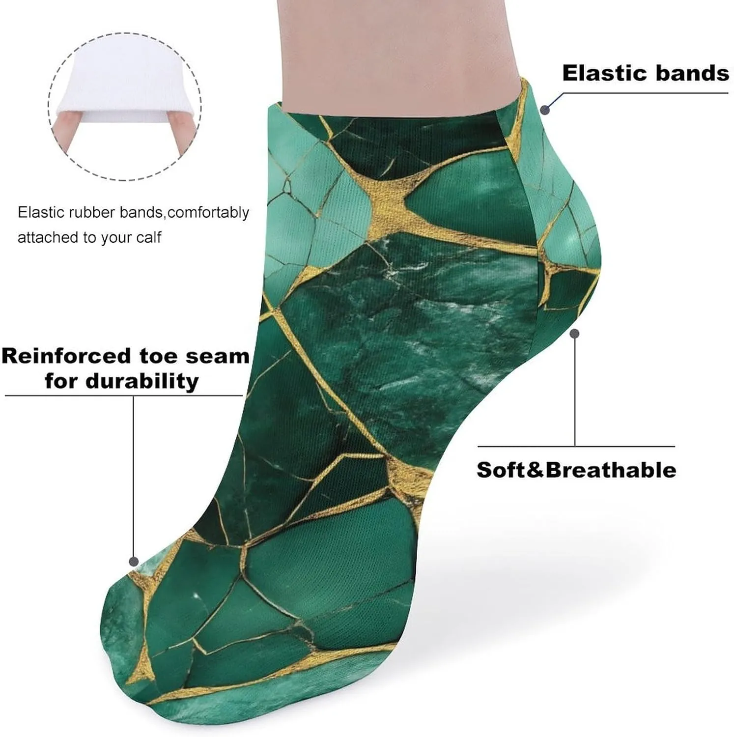Funny Low Cut Sock for Women, 5 Pair Casual Soft Ankle Crew Socks Breathable Running No Show Socks