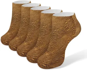 Golden Pattern 5 Pairs Ankle Socks Comfort Athletic Socks Low Cut Breathable Casual Sock for Unisex
