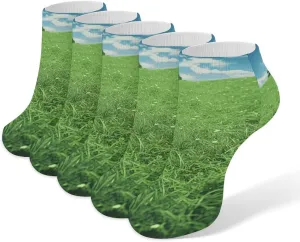 Green Lawn Low Cut Ankle Socks Athletic Socks For Women Performance Cushioned Comfort Sock For Men And Children