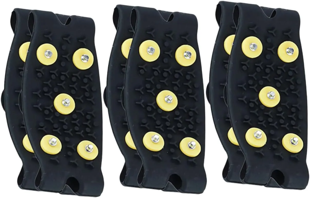 Homoyoyo Winter Outdoor Gear Anti-Slip Crampons for Shoes Boys and Girls Ice Spikes Snow Traction for Shoes Black