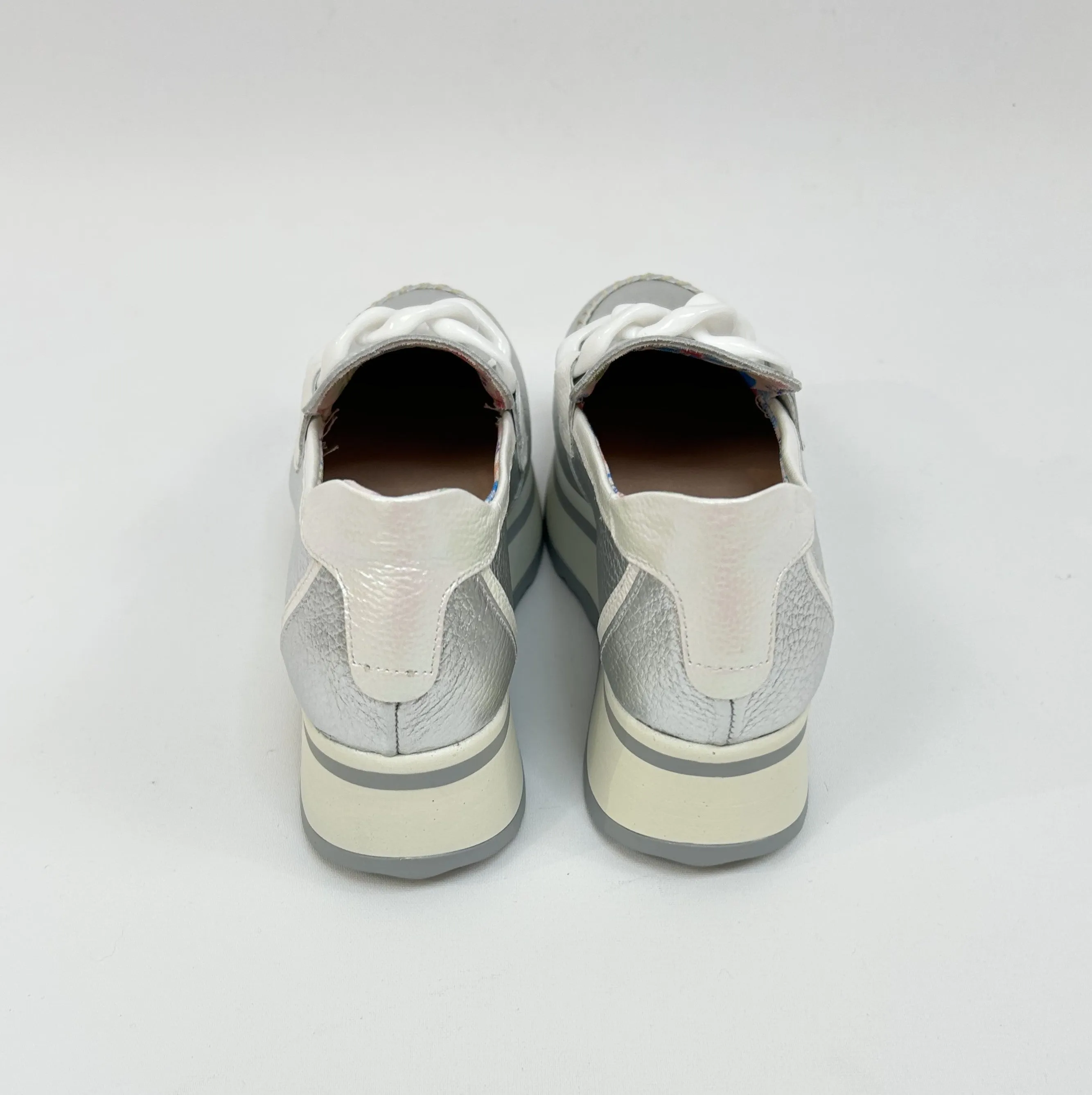 JOSE SAENZ Silver Metallic Buckle Platform