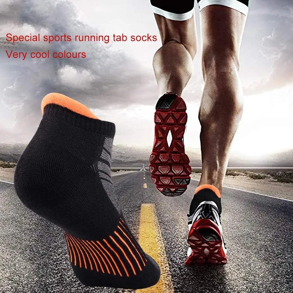 JOYNÉE Mens Ankle Low Cut Athletic Tab Socks for Men Sport Comfort Cushion Sock 6 Pack