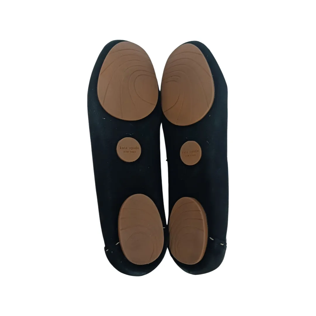 Kate Spade Black Loafers, Suede, Size 7