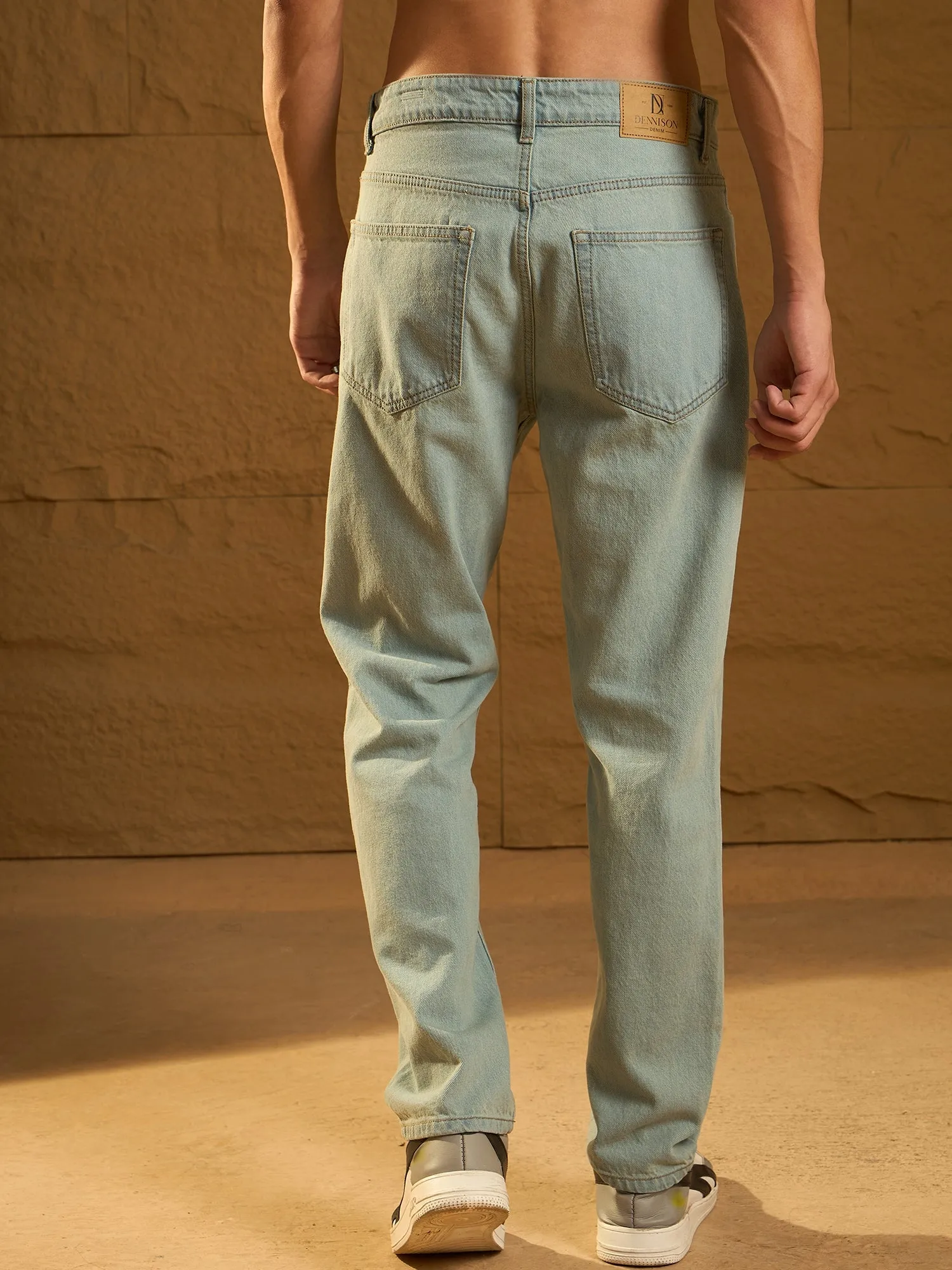 Light Green: Korean Baggy Jeans
