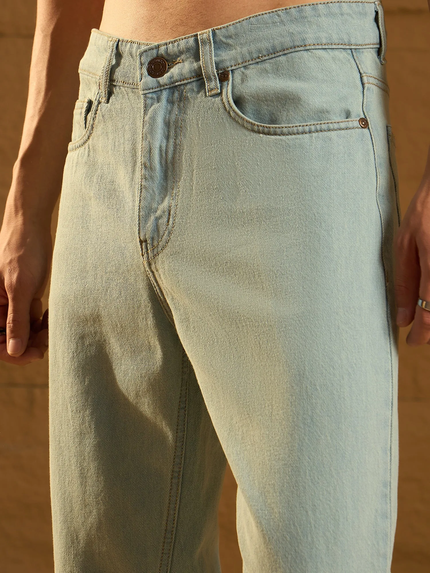 Light Green: Korean Baggy Jeans