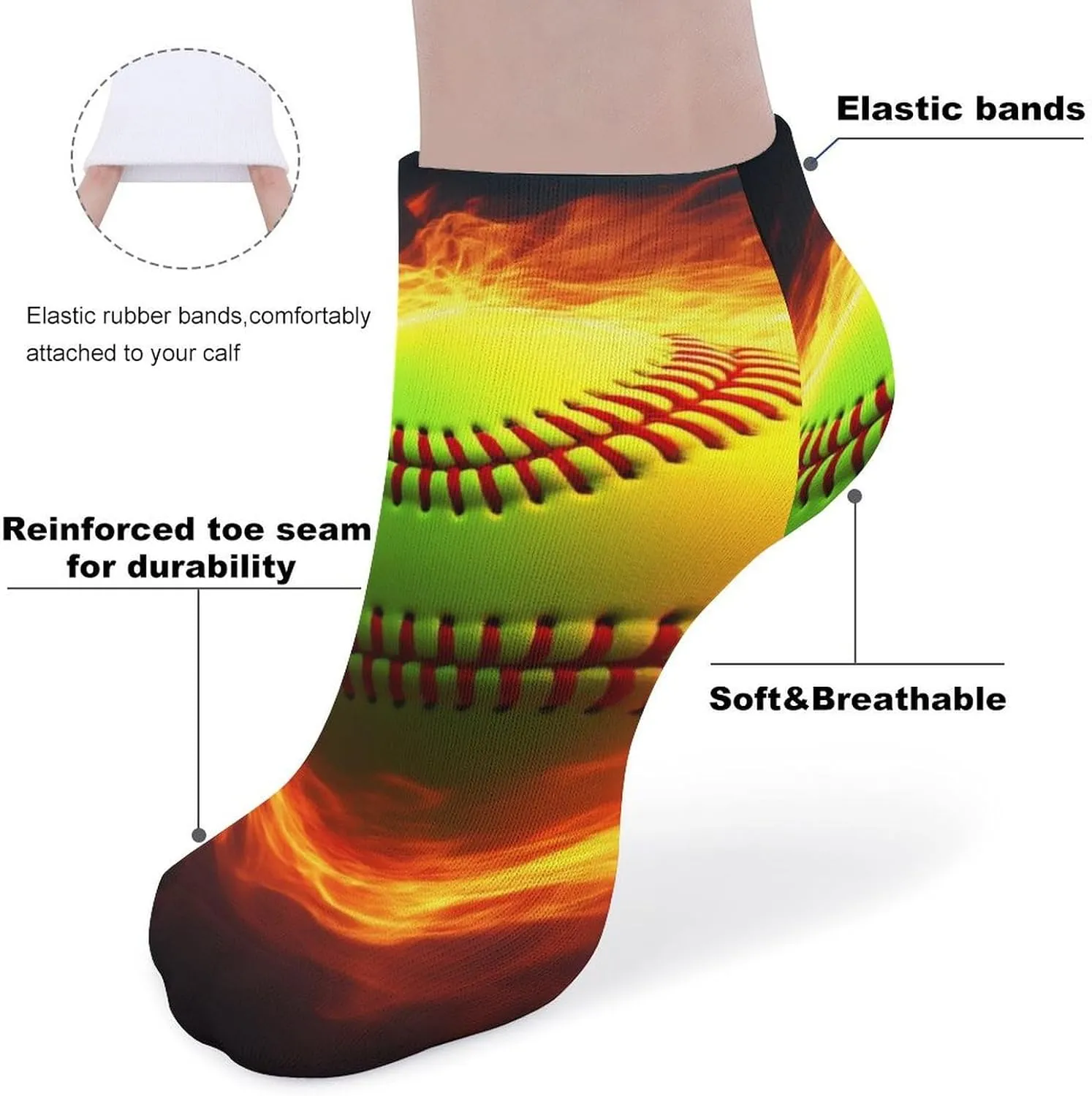 Low Cut Ankle Socks for Men Women, 5 Pairs Athletic No Show Socks Soft Casual Running Crew Sock