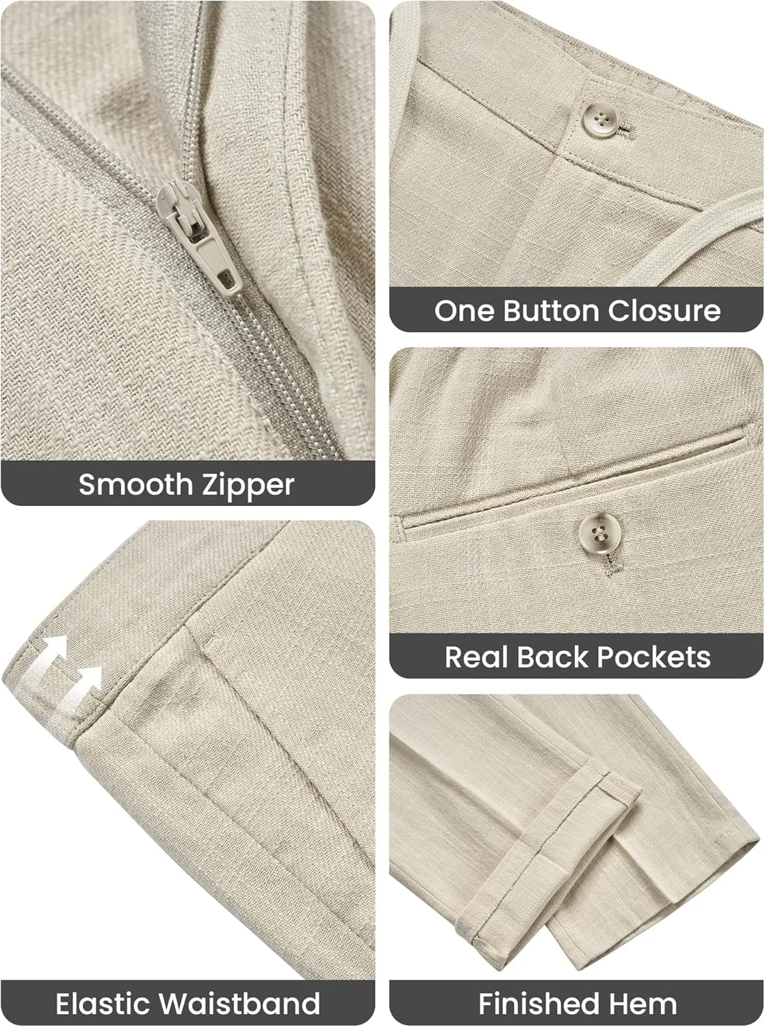 MAGE MALE Men's 2 Piece Linen Suits Set Casual Lightweight Blazer Jacket and Pants for Wedding Business Prom