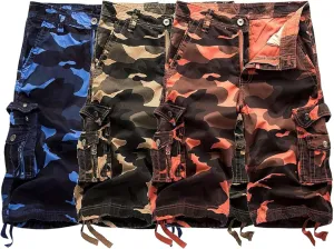 Maiyifu-GJ Mens Camo Military Cargo Shorts Lightweight Multi-Pocket Camouflage Shorts Summer Casual Loose Short Pants