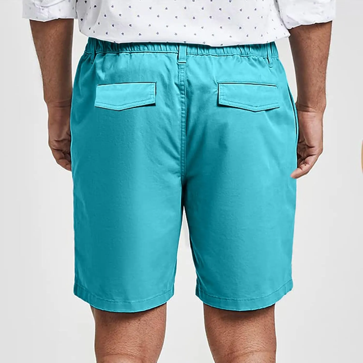 Mens Casual Shorts Summer Casual Lightweight Slim Fit Elastic Waist Athletic Shorts with Pockets