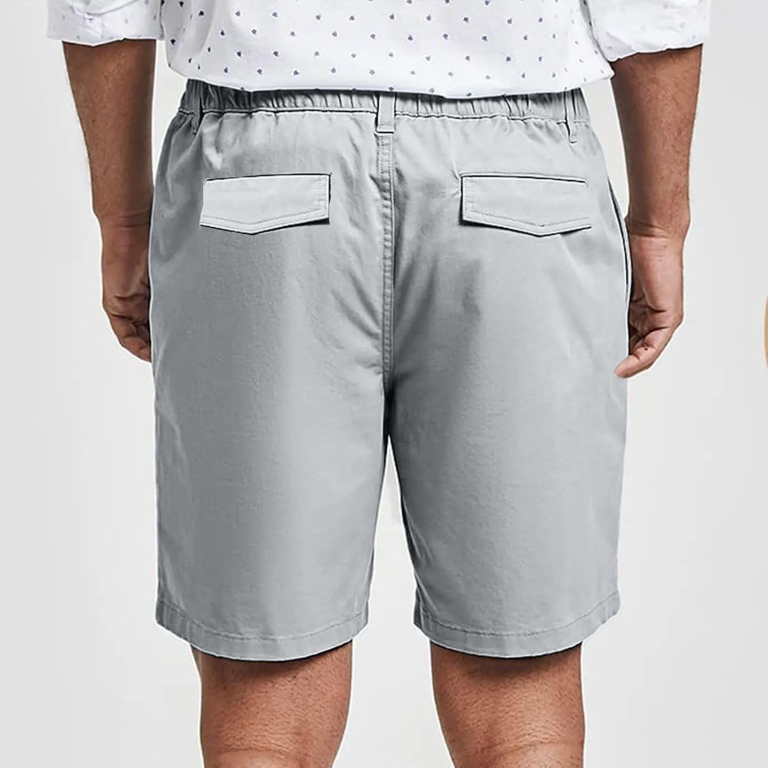 Mens Casual Shorts Summer Casual Lightweight Slim Fit Elastic Waist Athletic Shorts with Pockets