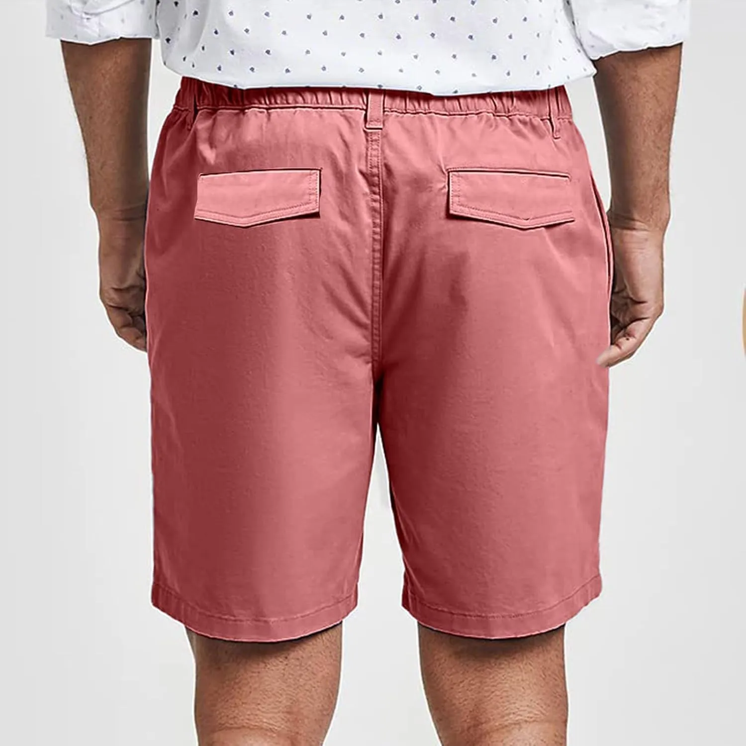 Mens Casual Shorts Summer Casual Lightweight Slim Fit Elastic Waist Athletic Shorts with Pockets