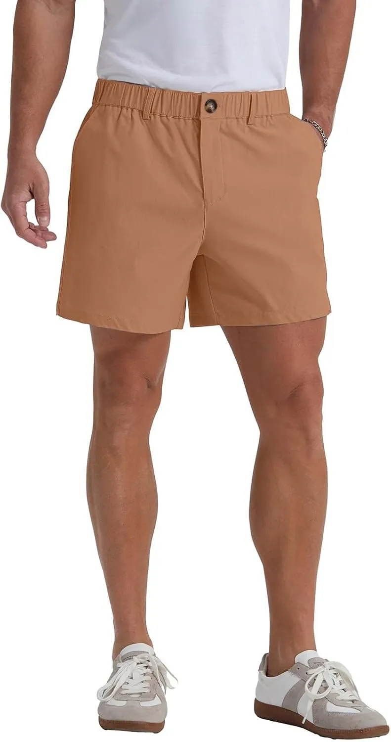 Mens Casual Shorts Summer Casual Lightweight Slim Fit Elastic Waist Athletic Shorts with Pockets