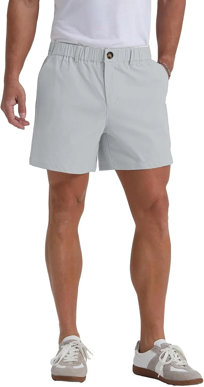 Mens Casual Shorts Summer Casual Lightweight Slim Fit Elastic Waist Athletic Shorts with Pockets