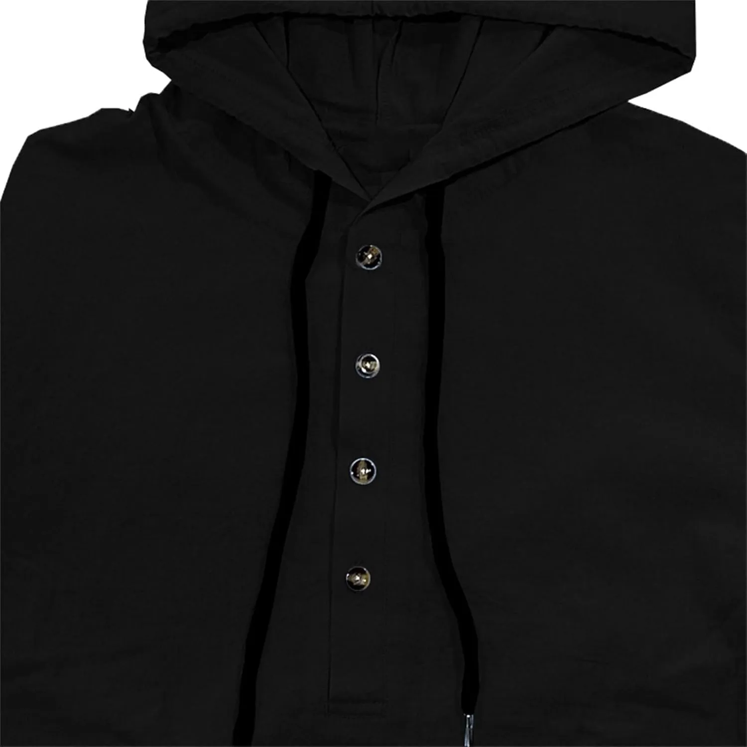 Mens Cotton Linen Hoodies Long Sleeve Casual Summer Beach Hippie Shirts with Hood V Neck Button Up Fishing T-Shirts