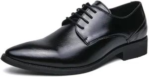 Men's Dress Shoes Leather Classic Formal Mens Oxford Shoes Retro Lace Up Tuxedo Derby Shoes for Men