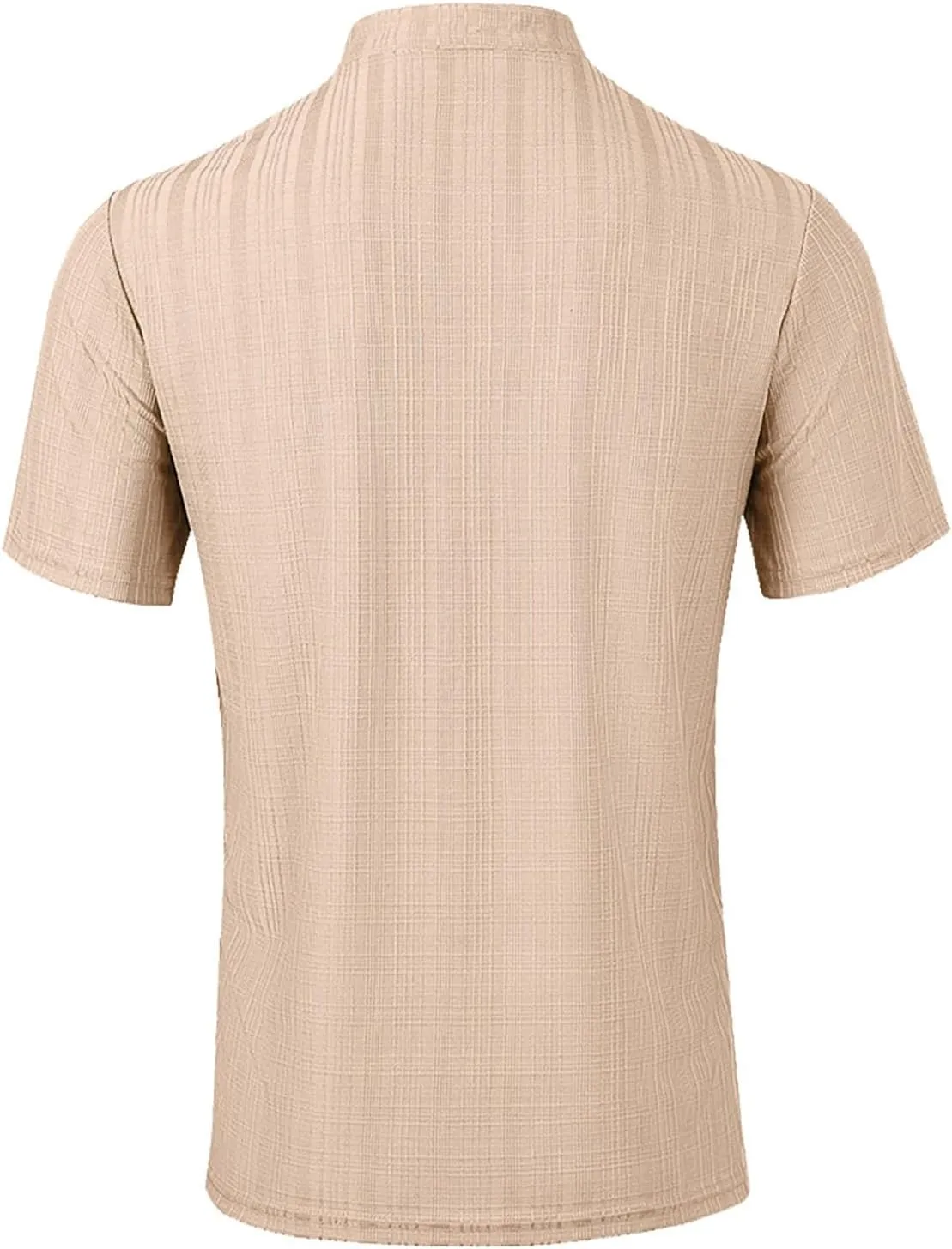 Mens Linen Shirts Short Sleeve Casual Cotton T-Shirts Summer Button Henley Shirt Lightweight Loose Beach Tee Tops