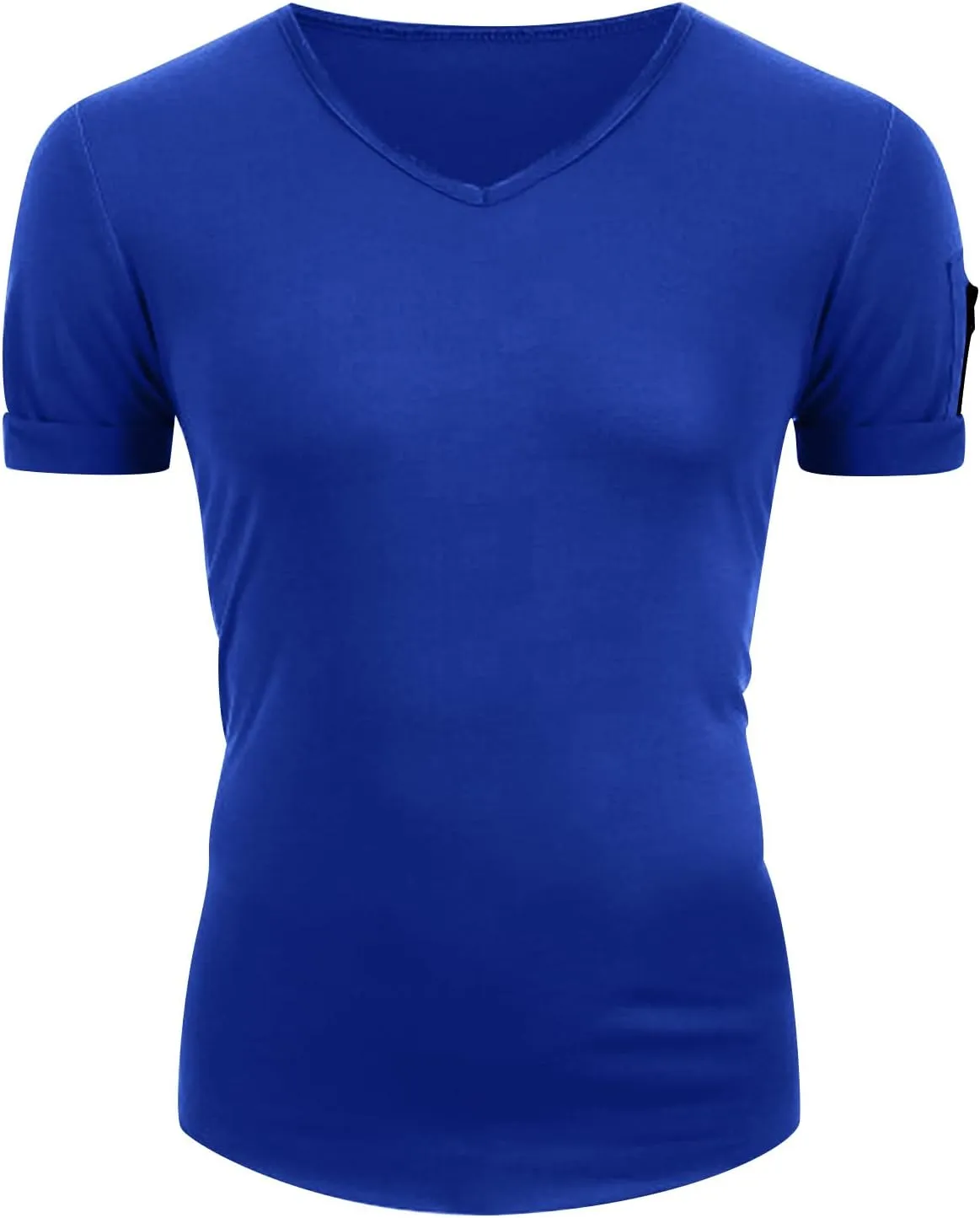 Men's Muscle T-Shirts 2025 Fashion Gym Bodybuilding Short Sleeve Workout Shirts Big and Tall V Neck Solid Tee Tops