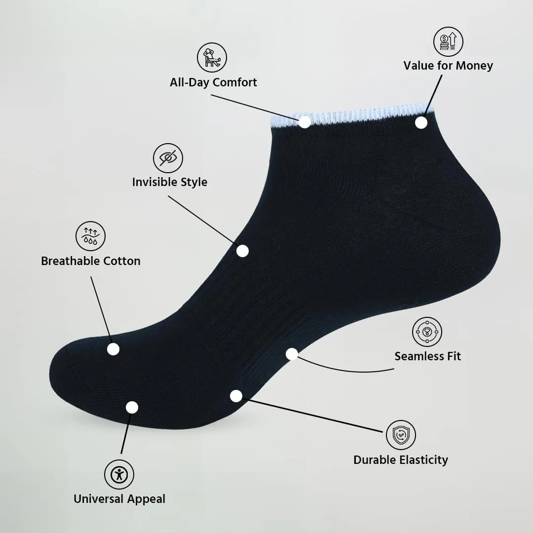 Mens No Show Socks |Pack of 4| Non Slip Invisible Low Cut Athletic Running Novelty Casual Invisible Liner Sock