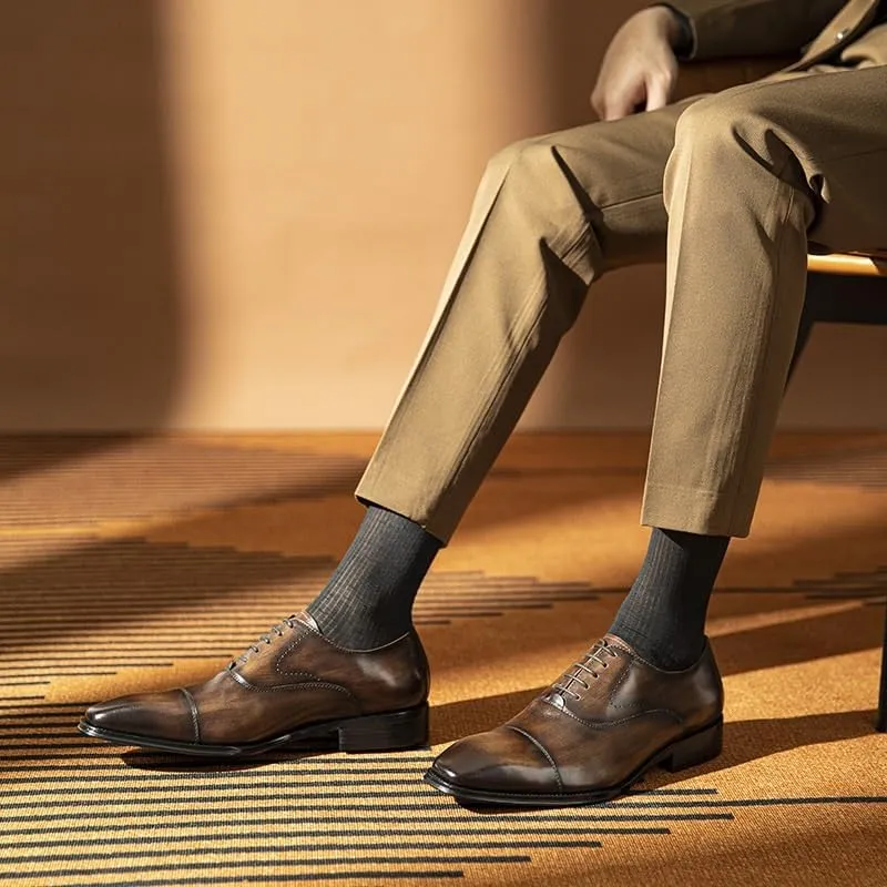 Men’s Premium Oxford Leather Dress Shoes for Business Attire, Church & Formal Events